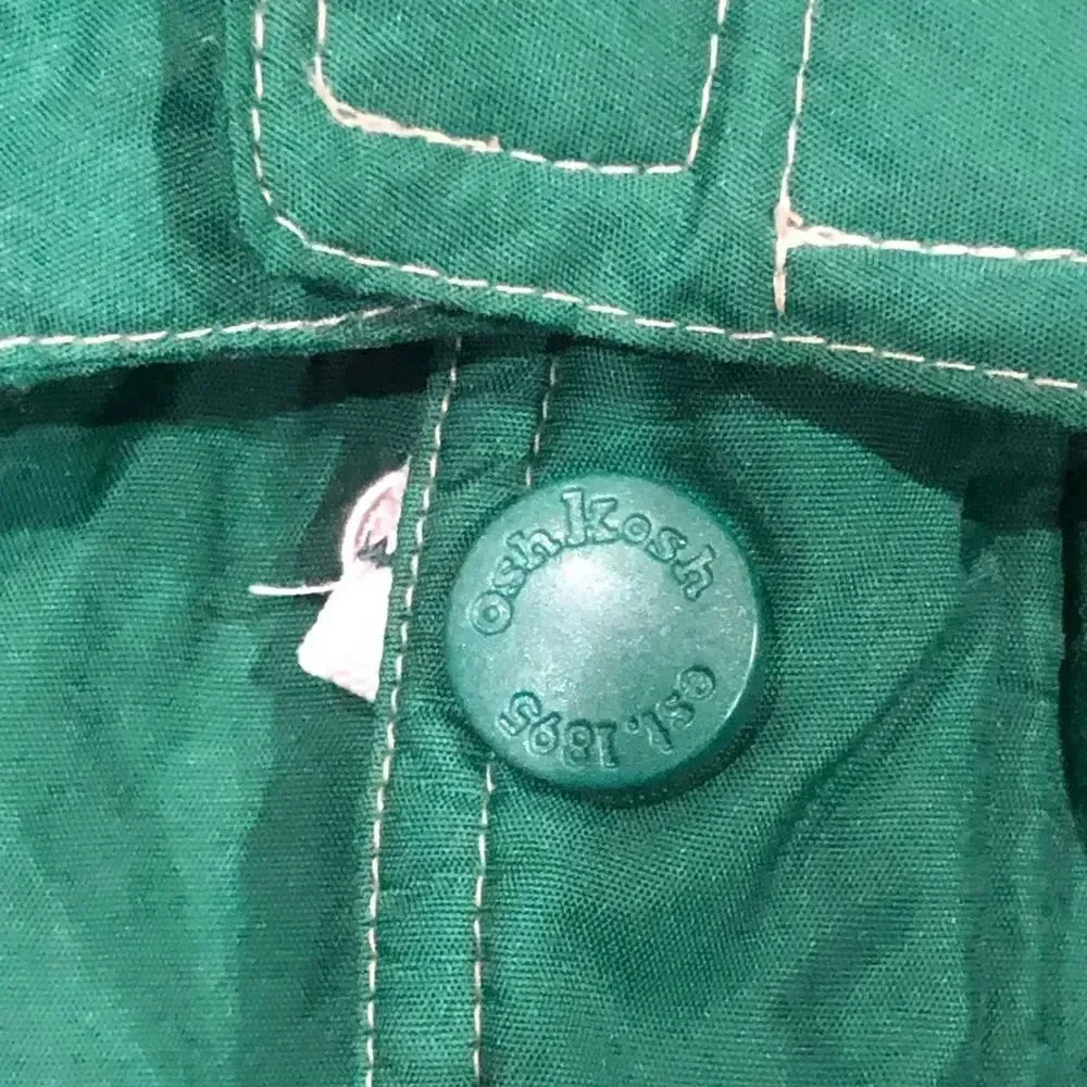 Boys OshKosh B'gosh Snowsuit Size 12M Forest Green and White Snow Set 2 Pieces